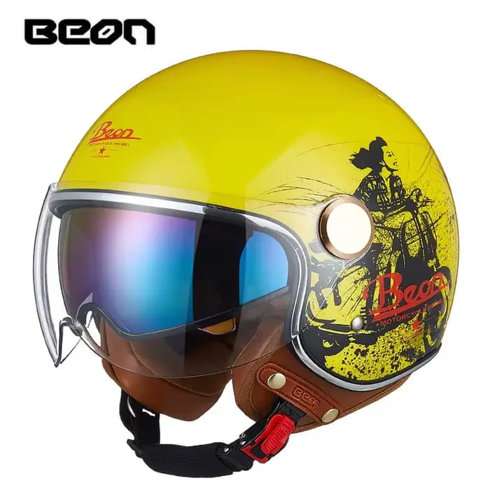BEON B120 3/4 casque de moto double bouclier