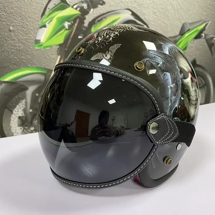 Visière universelle pour casque de moto, visière de bouclier à bulles, demi-casques à visage ouvert