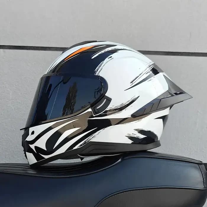 Casque de moto, casque intégral à double lentille pour hommes et femmes, voiture de sport de moto, casque intégral toutes saisons
