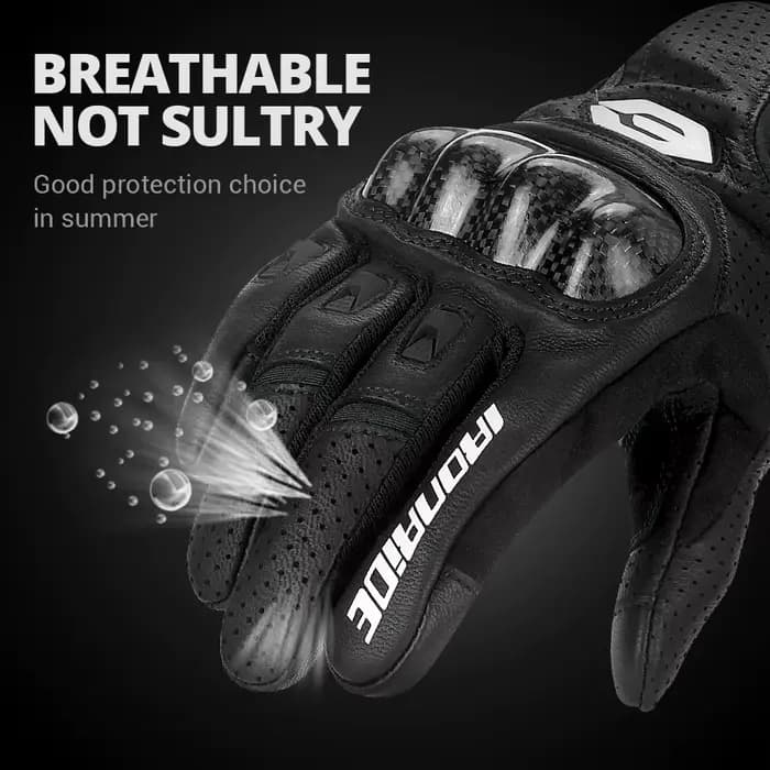 HEROBIKER gants de Moto en cuir véritable hommes respirant