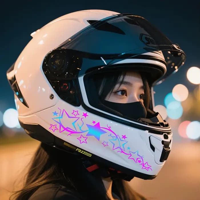 2 autocollants pour casque en forme d'étoile