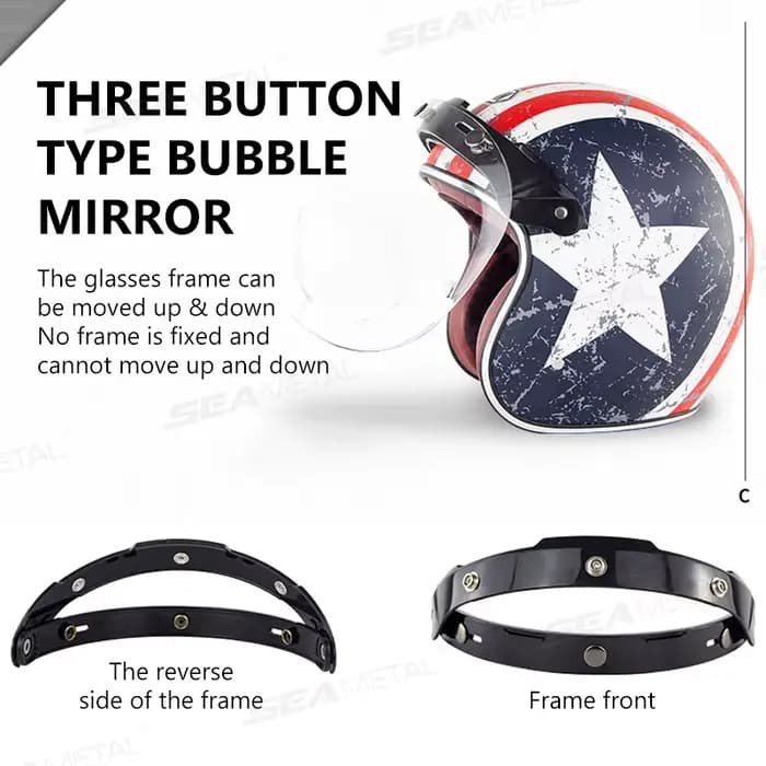 BLALION Casque de moto Visière de protection à bulles Anti-buée