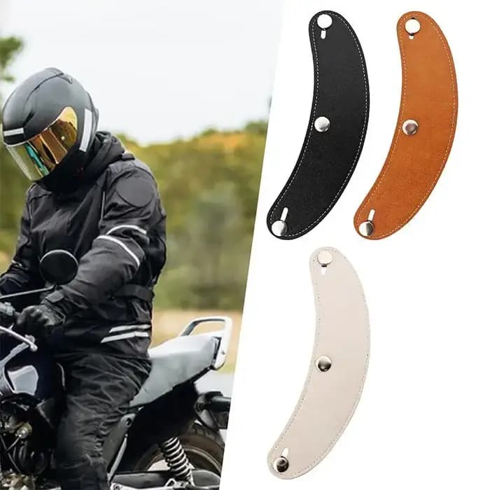 Visière de casque rétro à 3 broches en cuir amovible pour scooter, moto, casque de moto, pare-brise rabattable, protection contre la pluie et le soleil.