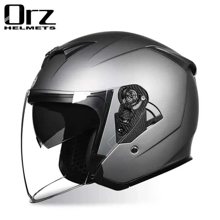 Casque de moto avec visière solaire intégrée, casque de scooter semi-couvert, homologué DOT pour hommes et femmes