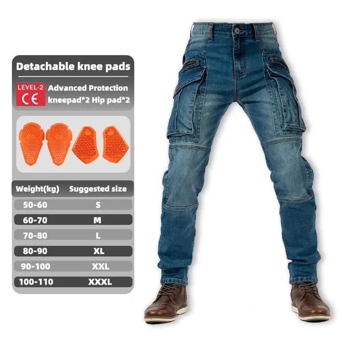 Nouveau pantalon de moto homme poches multiples