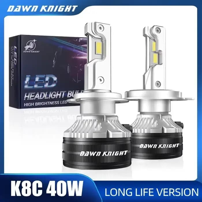 DAWNKNIGHT K8C 40W K7C Led longue durée Version H7 H4 H11 Led ampoule de phare 3 Tube de cuivre Led