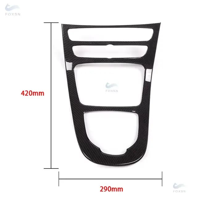 Couverture de panneau de vitesse de console Bergame en fibre de carbone ABS de voiture, garniture de