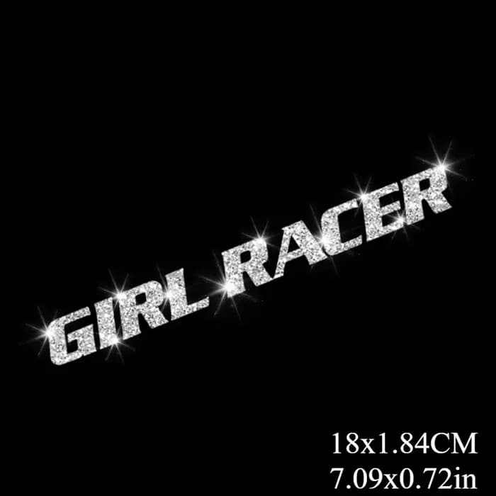 Autocollant de moto Imitation diamant paillettes GIRL RACER