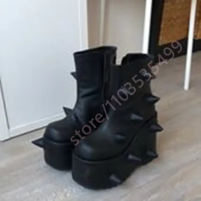 Bottes de moto Punk à pointes noires