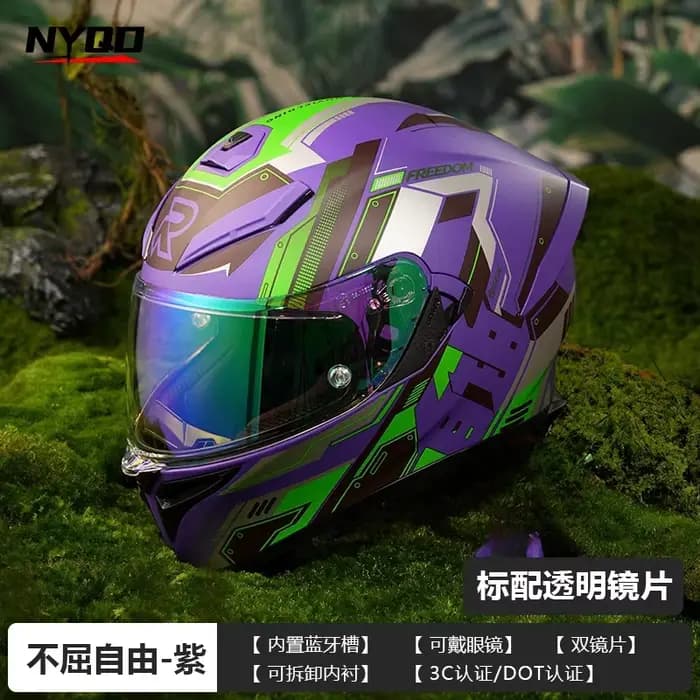 Casque intégral Moto personnalité EVA 01 Mech Style DOT ECE Double lentille