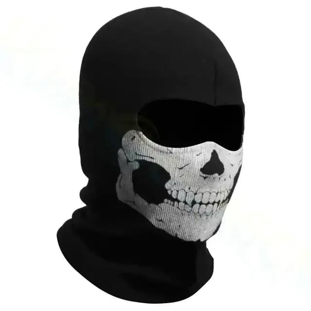 Cagoule de vélo masque complet imprimé crâne moto