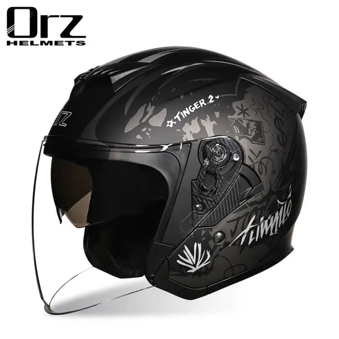 Casque de moto avec visière solaire intégrée, casque de scooter semi-couvert, homologué DOT pour hommes et femmes