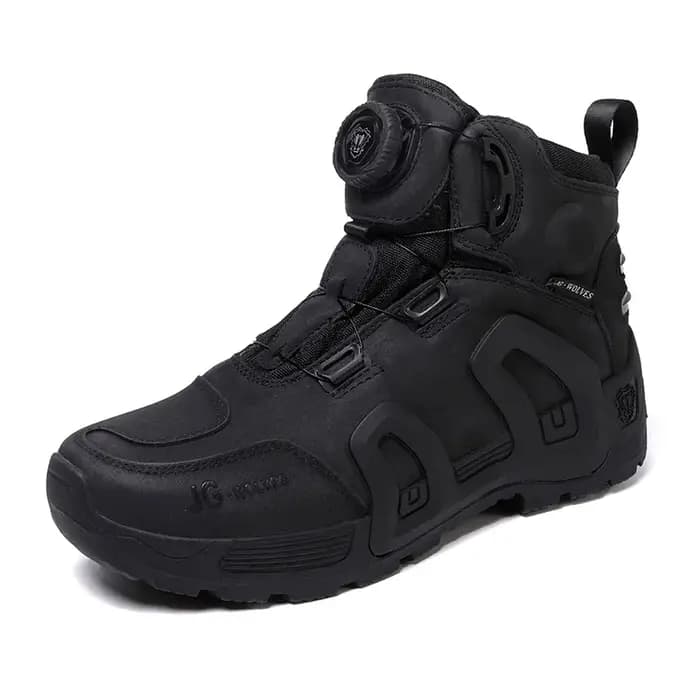 Bottes de Moto imperméables en cuir de vache pour hommes