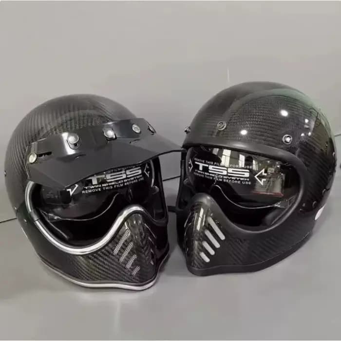 Casque de moto décoratif rétro en fibre de verre