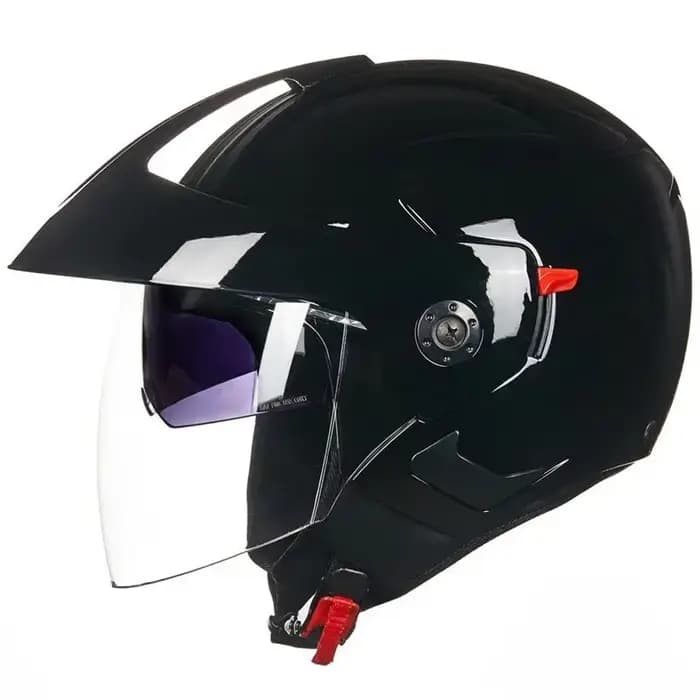 Casque de Moto visage ouvert double lentille casque de Moto Scooter casque de Moto pour hommes femme