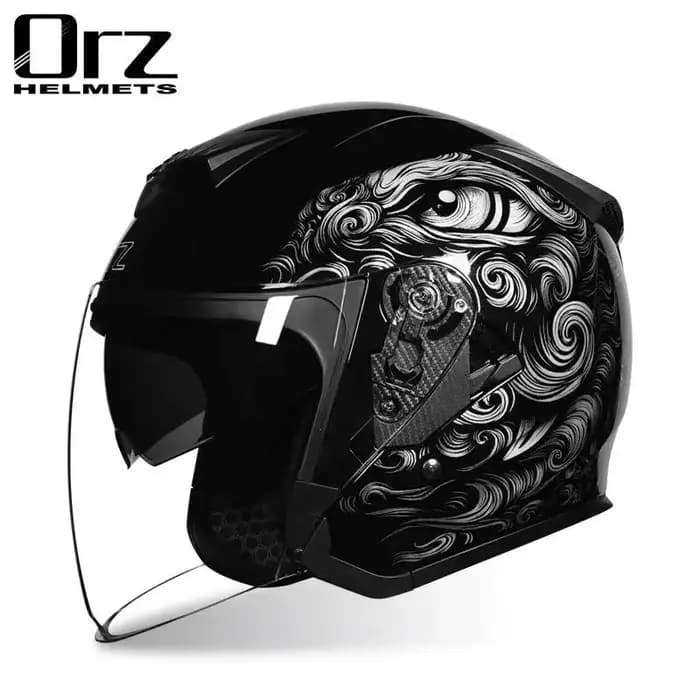 Casque de moto avec visière solaire intégrée, casque de scooter semi-couvert, homologué DOT pour hommes et femmes