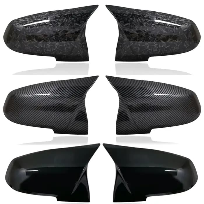 Couvercle de rétroviseur noir carbone, 2 pièces, pour BMW série 1 2 3 4 X M 220i 328i 420i F20 F21 F