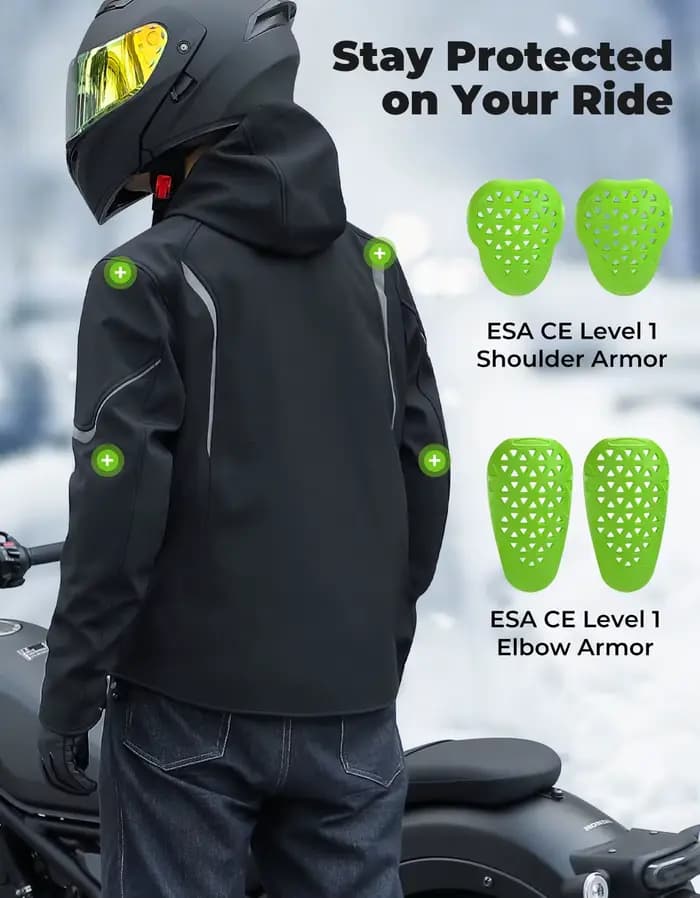 Veste chauffante pour moto pour hommes