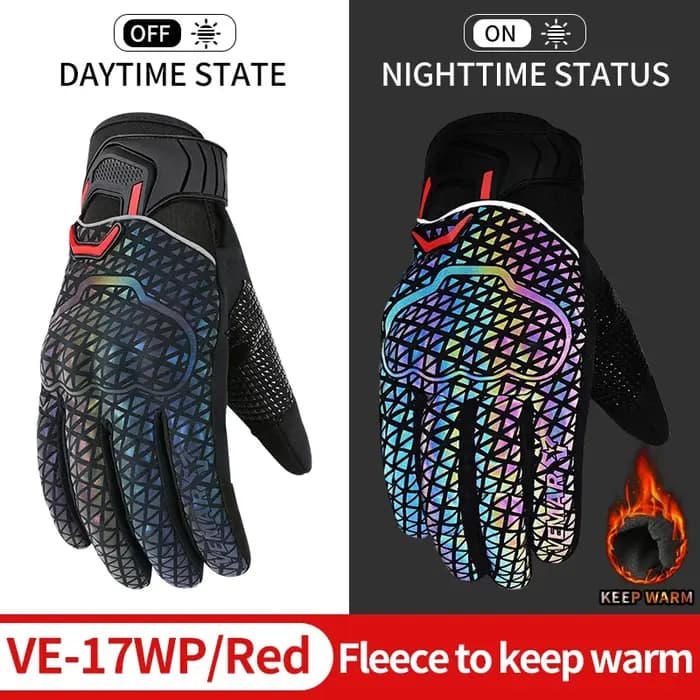 Gants de moto VEMAR pour homme et femme, automne-hiver, chauds, épais, imperméables, antidérapants, anti-chute, pour la course et la conduite à moto