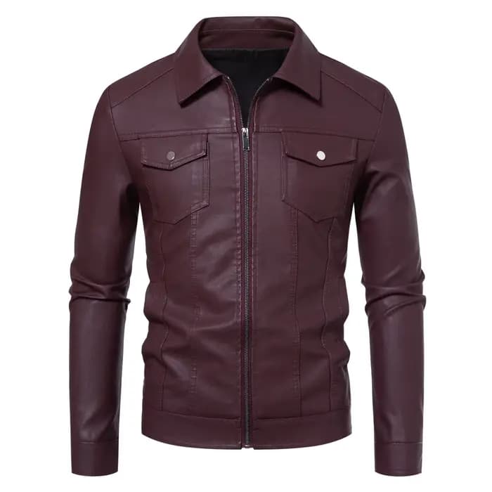 Veste en cuir pour moto pour homme