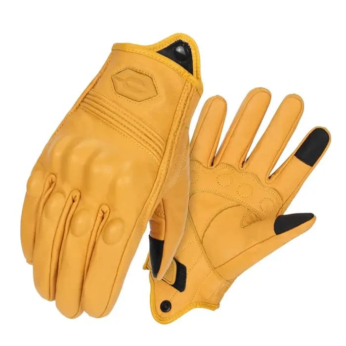 Nouveaux gants de moto rétro gants respirants en cuir véritable pour hommes et femmes gants de Scooter confortables toutes saisons