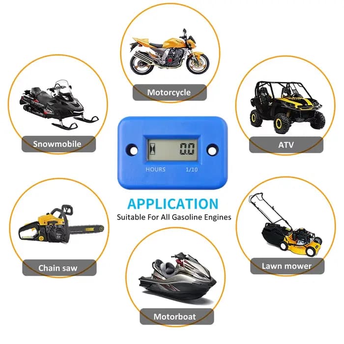 Mini tachymètre avec écran LCD, compteur horaire étanche pour moteur, pour vélo, moto, ATV, bateau,