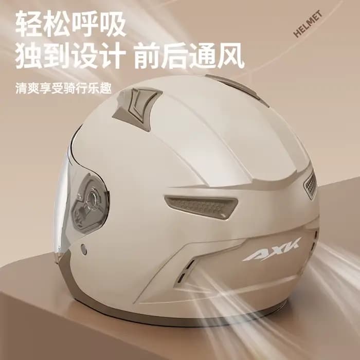 Casques de moto rétro double visière unisexe casque