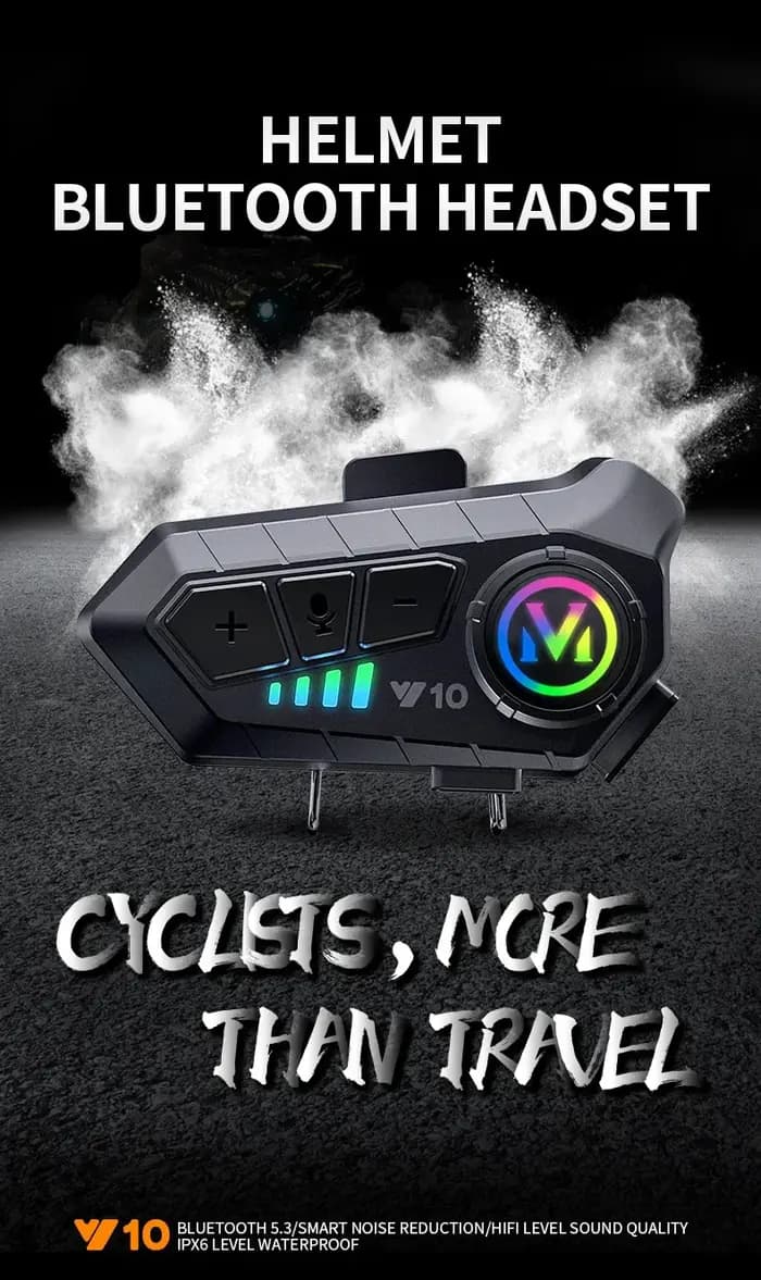 Casque de moto avec écouteurs Bluetooth 5.3, étanche IPX6, lecteur MP3, son HD, casque sans fil pour moto avec micro et accessoires