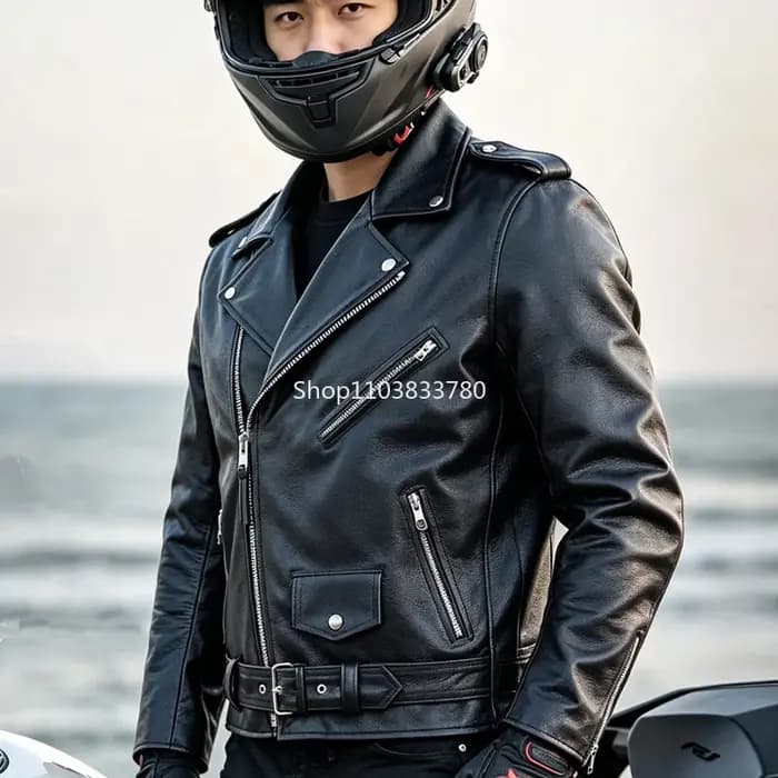 Blousons en cuir pour hommes – Nouveauté Automne-Printemps – Blouson moto décontracté en PU – Manteaux en cuir de motard – Vêtements de marque pour homme – Vêtements d'extérieur streetwear cool