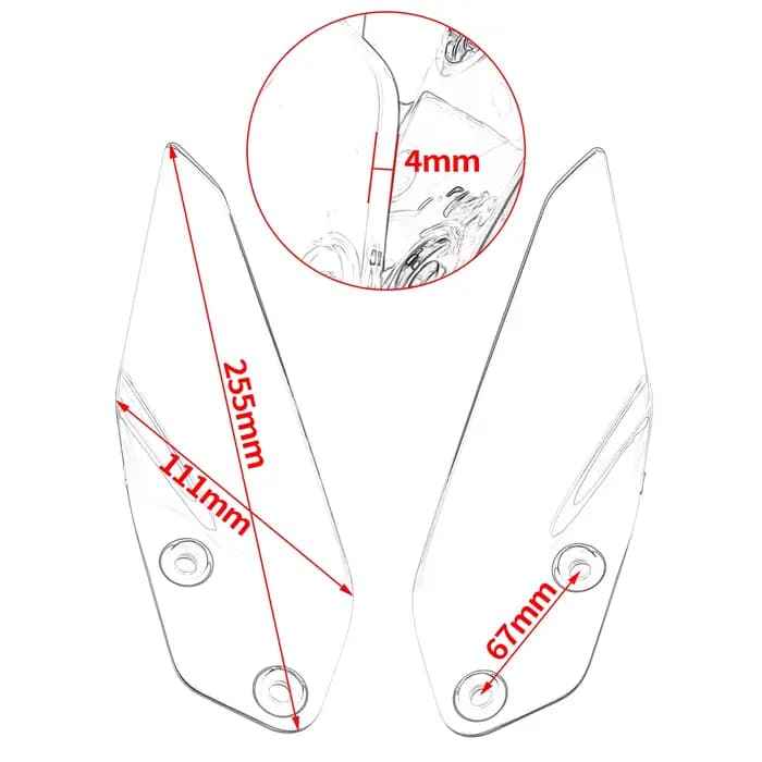 Panneau latéral de pare-brise pour BMW R1250GS Adventure 2019-2024, déflecteur de vent latéral pour