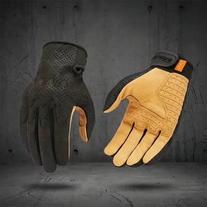 Gants de moto en cuir pour hommes