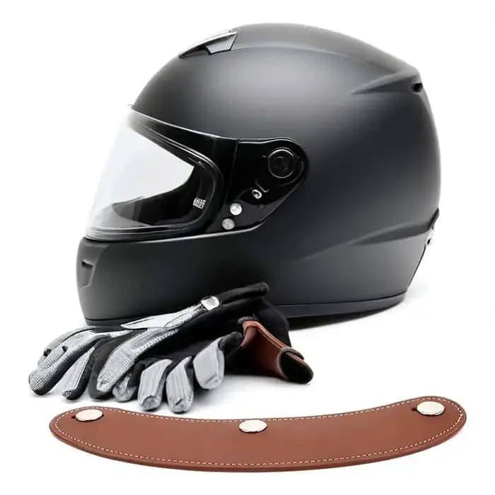Visière de casque rétro à 3 broches en cuir amovible pour scooter, moto, casque de moto, pare-brise rabattable, protection contre la pluie et le soleil.
