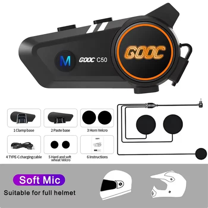 Casque de moto sans fil Bluetooth 5.3