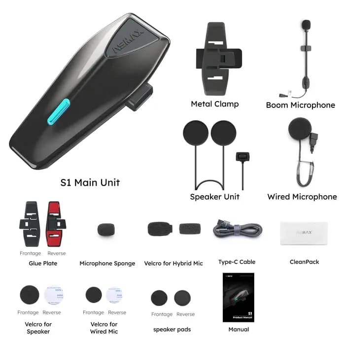 ASMAX S1 casque de moto Bluetooth talkie-walkie Oreillette