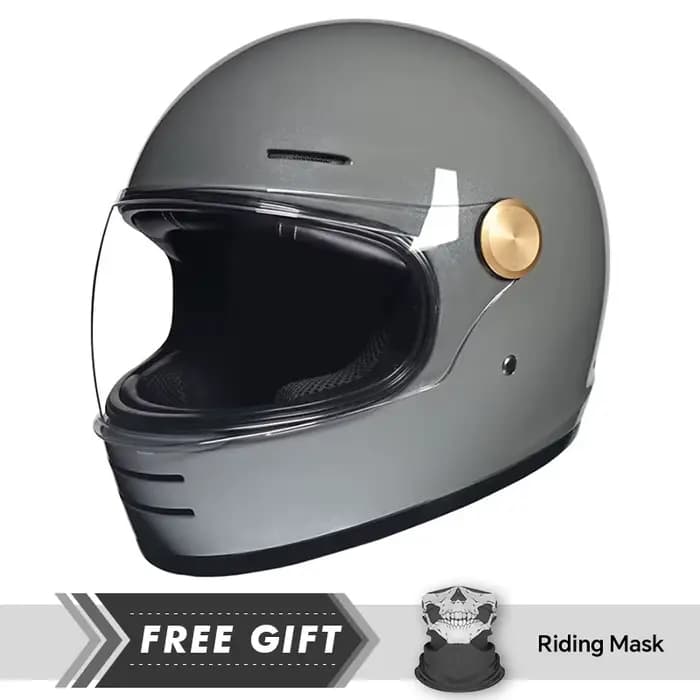 Casque de moto intégral rétro avec lentille transparente – Capacités tout-terrain