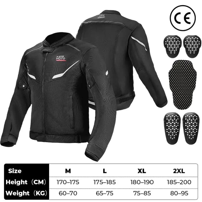 KEMIMOTO Veste pour homme avec protection blindée CE