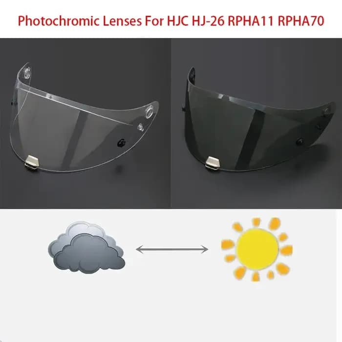 Lentilles Photochromiques Casque Bouclier Lentille pour HJC HJ-26 RPHA11 RPHA70