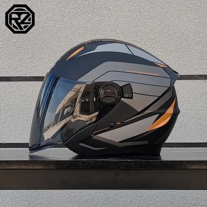 ORZ casque De Moto demi visage Double lentille