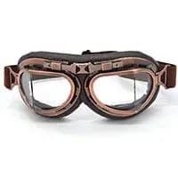 Nouveau Lunettes de moto en cuir Vintage pilote moto rétro Jet casque lunettes