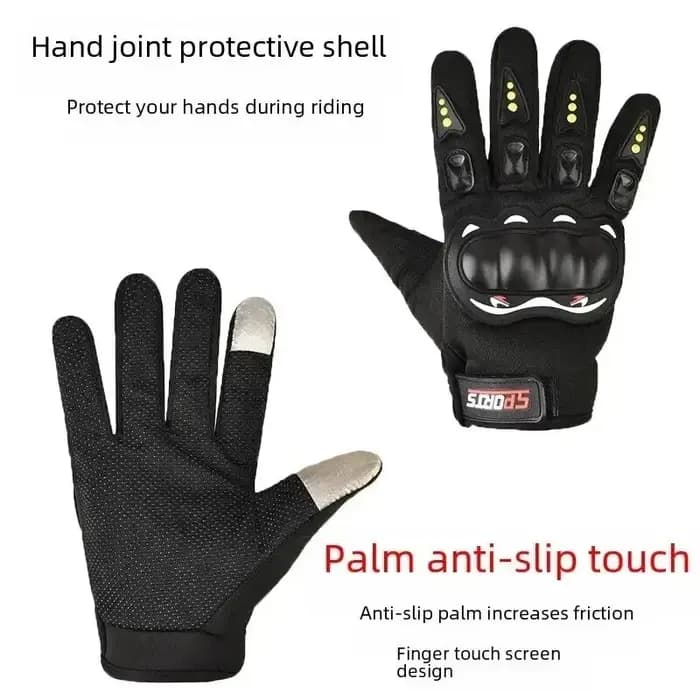 Gants de moto pour hommes, gants de course respirants à doigts fermés pour les sports de plein air et la conduite de crossbike
