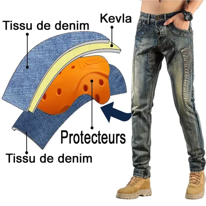 Jean de moto en Kevlar pour homme