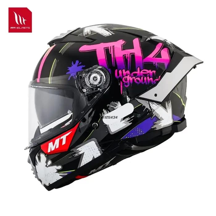 Casque de moto intégral avec visière transparente