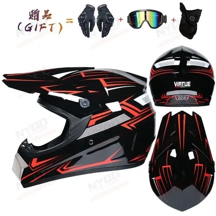 Casque de moto tout-terrain, casque de motocross ATV VTT DH pour adulte avec visière, homologué DOT pour la conduite