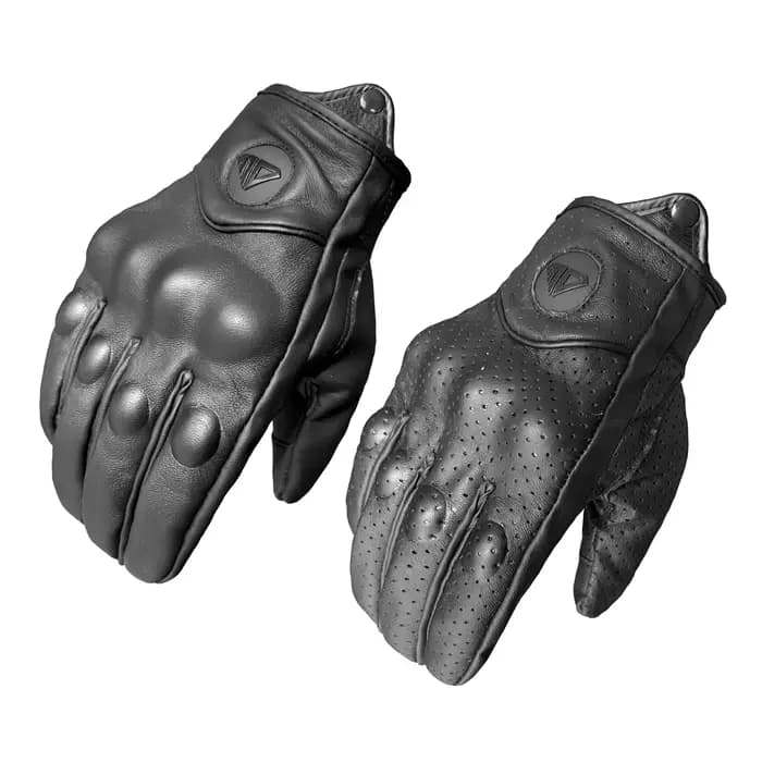 Gants de moto en cuir respirants pour homme