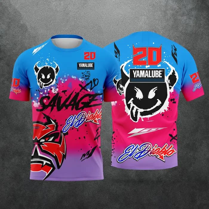 T-shirt pour fans de Fabio Quartararo 20, El Diablo Moto Rider, T-shirt graphique imprimé en 3D, unisexe, décontracté, été, manches courtes, T-shirt parent-enfant