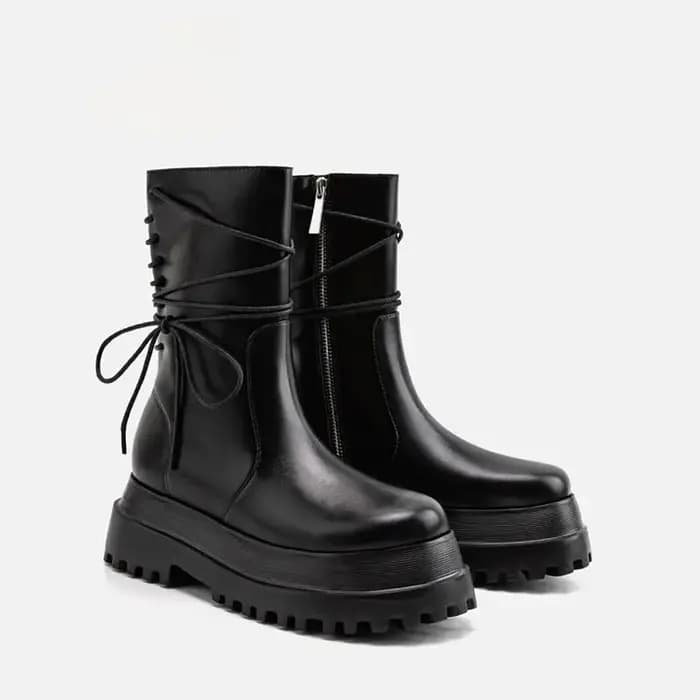 Chaussures de motard en cuir pour femmes