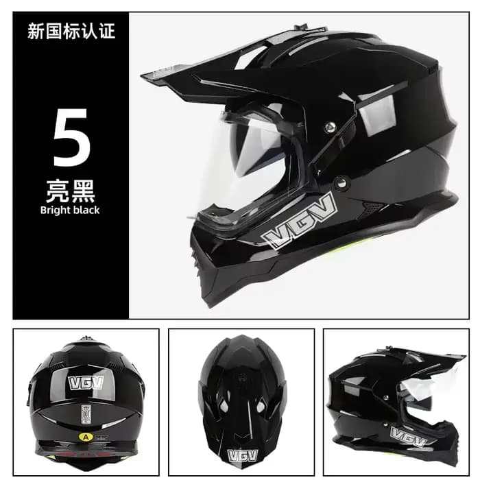 VGV-Casque de motocross avec motif en fibre de carbone, anti-absorbe ouissement, puzzles tout-terrai