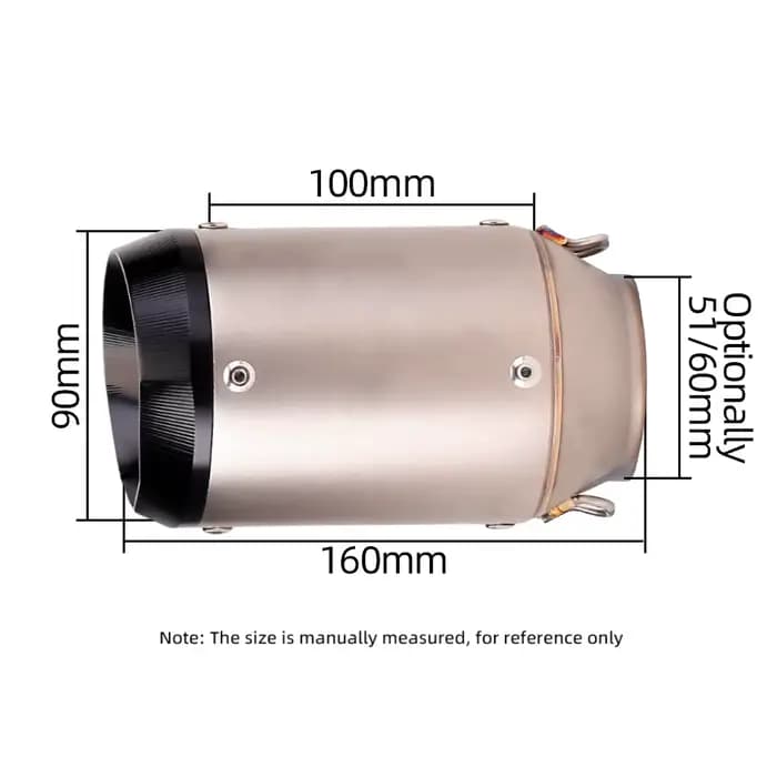 Tuyau d'échappement AR universel, entrée de course, tuyau de silencieux, tuyau d'accès, 51mm, 60mm