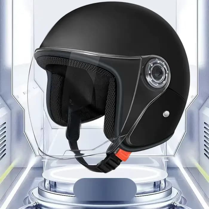 Grand casque de moto demi-visage