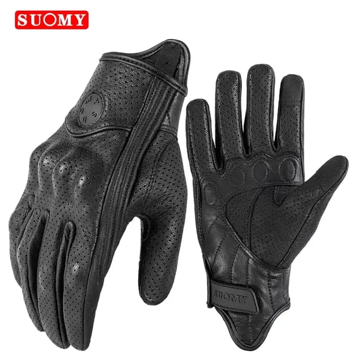 Gants de moto en cuir pour hommes et femmes